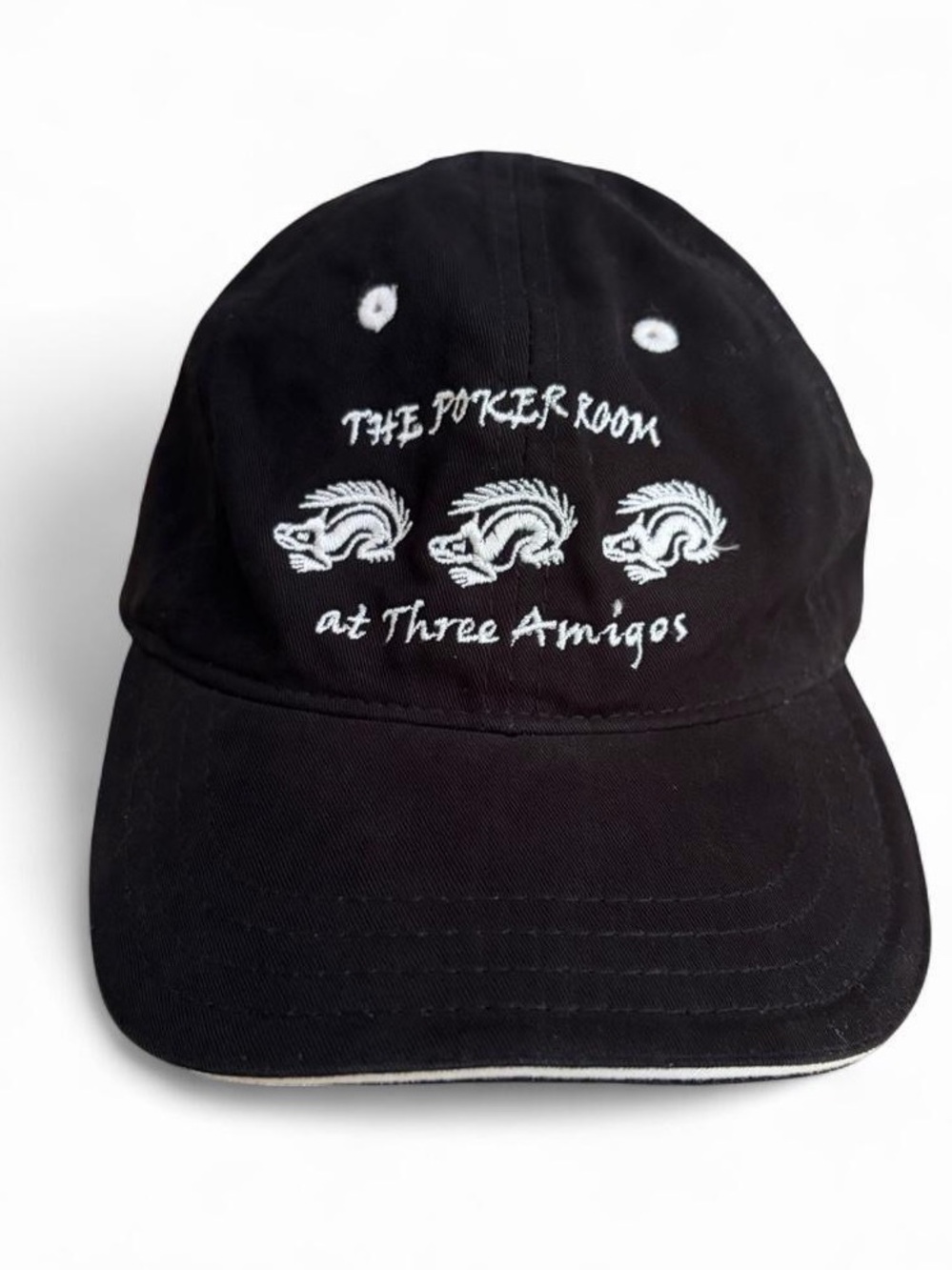 NWOT Vintage Unique 'The Poker Room at Three Amigos' Embroidered Baseball Cap